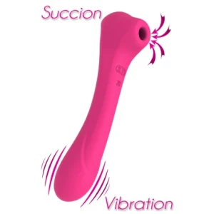 sextoy complet qui vous apportera la stimulation vaginal ou clitoridienne. Stimulateur élégant qui vous fera découvrir des plaisirs inconnus et de multiples orgasmes grâce à sa double stimulation sans contact par succion ainsi que par sa fonction Vibrante. Son système de stimulation par Succion propose 10 modes différents. Sa Fonction Vibrante vous propose aussi 10 modes différents. Ces deux fonctions sont utilisables indépendamment l'une de l'autre. 10 modes de Succion. 10 modes de Vibration. 2 moteurs Très silencieux. Double motorsation indépendante puissante. Forme très pratique pour une bonne prise en main. Waterproof IPX7 Taille 20.2cm x 4.2cm SILICONE sans phtalates. Batterie au Lithium Rechargeable rapide grâce au câble USB magnétique fourni.