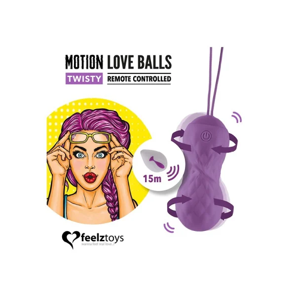 Motion Love Balls twisty de FeelzToys sont des boules de geisha vibrantes et télécommandées qui vous procureront un plaisir intense.